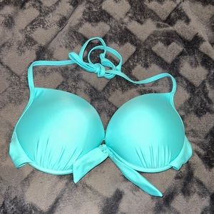 Baby blue padded swimsuit top size large-fits medium